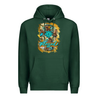 Sports Green western cross blessed lily butterfly Premium Hoodie - BarkalooDesign