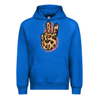 Cobalt Pink Glitter Leopard Peace Sign Urban Hoodie - Jasminsmagicworld