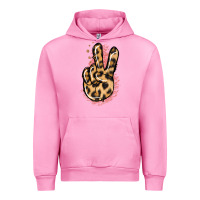 Fuchsia Pink Pink Glitter Leopard Peace Sign Urban Hoodie - Jasminsmagicworld