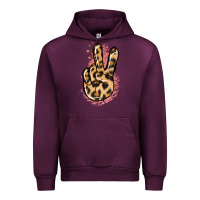 Mauve Wine Pink Glitter Leopard Peace Sign Urban Hoodie - Jasminsmagicworld