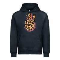 Navy Pink Glitter Leopard Peace Sign Urban Hoodie - Jasminsmagicworld