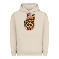 Pigment French Oak Pink Glitter Leopard Peace Sign Urban Hoodie - Jasminsmagicworld