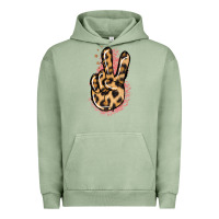 Pigment Oil Green Pink Glitter Leopard Peace Sign Urban Hoodie - Jasminsmagicworld