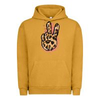 Pigment Peanut Butter Pink Glitter Leopard Peace Sign Urban Hoodie - Jasminsmagicworld