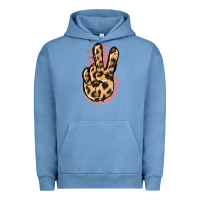 Pigment Pebble Blue Pink Glitter Leopard Peace Sign Urban Hoodie - Jasminsmagicworld