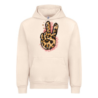 Sandshell Pink Glitter Leopard Peace Sign Urban Hoodie - Jasminsmagicworld
