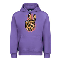 Tulip Pink Glitter Leopard Peace Sign Urban Hoodie - Jasminsmagicworld