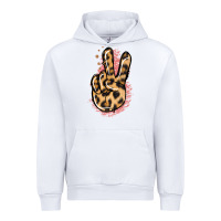 White Pink Glitter Leopard Peace Sign Urban Hoodie - Jasminsmagicworld
