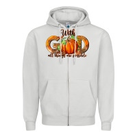 Dove Grey With God All Thing Are Possible Zipper Hoodie - RanaPortraitStore