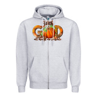 Heather Grey With God All Thing Are Possible Zipper Hoodie - RanaPortraitStore
