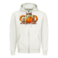 Oatmeal Heather With God All Thing Are Possible Zipper Hoodie - RanaPortraitStore