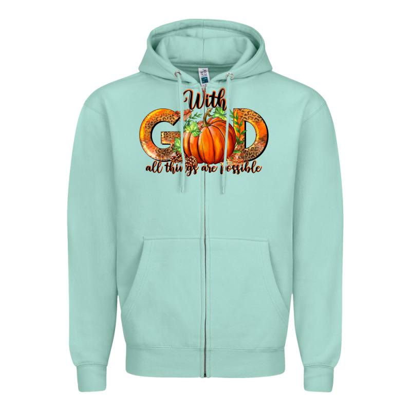With God All Thing Are Possible Zipper Hoodie by RanaPortraitStore | Teevron