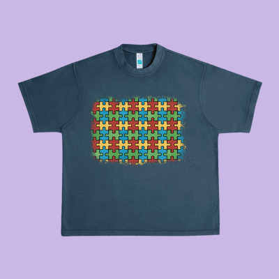 Autism Awareness Background Urban Heavy Tee Designed By Artiststas