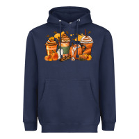 Navy pumpkin spice latte coffee cups Heavyweight Hoodie - Zillion Design Studio