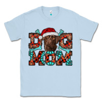 Dusty Blue Christmas Labrador Dog Mom Classic Tee - RanaPortraitStore