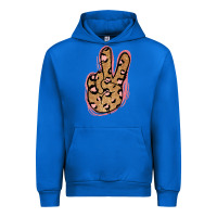 Cobalt Gold Glitter Pink Leopard Peace Sign Urban Hoodie - Jasminsmagicworld
