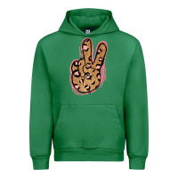 Emerald Gold Glitter Pink Leopard Peace Sign Urban Hoodie - Jasminsmagicworld