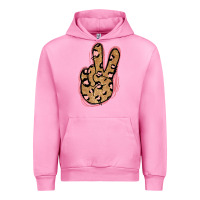 Fuchsia Pink Gold Glitter Pink Leopard Peace Sign Urban Hoodie - Jasminsmagicworld