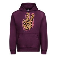 Mauve Wine Gold Glitter Pink Leopard Peace Sign Urban Hoodie - Jasminsmagicworld