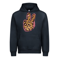 Navy Gold Glitter Pink Leopard Peace Sign Urban Hoodie - Jasminsmagicworld