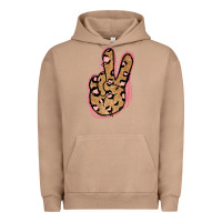 Pigment Burro Gold Glitter Pink Leopard Peace Sign Urban Hoodie - Jasminsmagicworld