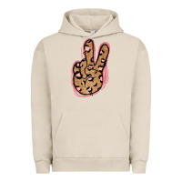 Pigment French Oak Gold Glitter Pink Leopard Peace Sign Urban Hoodie - Jasminsmagicworld