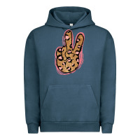 Pigment Midnight Navy Gold Glitter Pink Leopard Peace Sign Urban Hoodie - Jasminsmagicworld