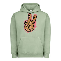 Pigment Oil Green Gold Glitter Pink Leopard Peace Sign Urban Hoodie - Jasminsmagicworld