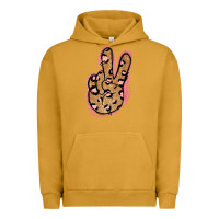 Pigment Peanut Butter Gold Glitter Pink Leopard Peace Sign Urban Hoodie - Jasminsmagicworld