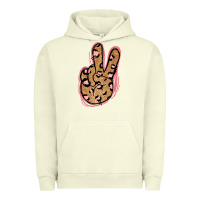 Pigment Pistachio Gold Glitter Pink Leopard Peace Sign Urban Hoodie - Jasminsmagicworld