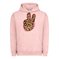 Gold Glitter Pink Leopard Peace Sign Urban Hoodie | Teevron