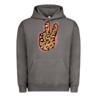 Pigment Tornado Gold Glitter Pink Leopard Peace Sign Urban Hoodie - Jasminsmagicworld