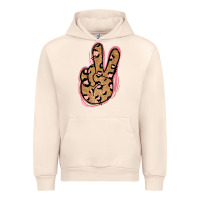 Sandshell Gold Glitter Pink Leopard Peace Sign Urban Hoodie - Jasminsmagicworld