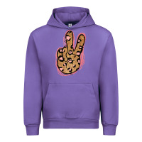 Tulip Gold Glitter Pink Leopard Peace Sign Urban Hoodie - Jasminsmagicworld