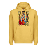 Antique Gold our lady of guadalupe frame Premium Hoodie - BarkalooDesign