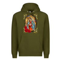 Army Green our lady of guadalupe frame Premium Hoodie - BarkalooDesign