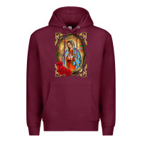 Burgundy our lady of guadalupe frame Premium Hoodie - BarkalooDesign
