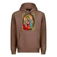 Chestnut our lady of guadalupe frame Premium Hoodie - BarkalooDesign
