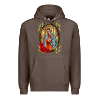 Coffee our lady of guadalupe frame Premium Hoodie - BarkalooDesign