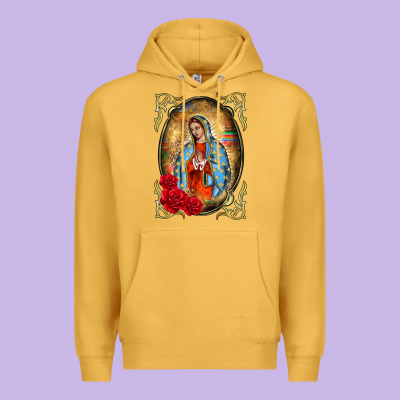 Our Lady Of Guadalupe Frame Premium Hoodie Designed By Barkaloodesign