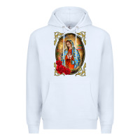 White our lady of guadalupe frame Premium Hoodie - BarkalooDesign