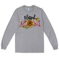 Heather Grey blessed mom Long Sleeve Tee - BarkalooDesign