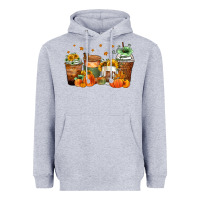 Heather Grey fall coffee cups Heavyweight Hoodie - Zillion Design Studio