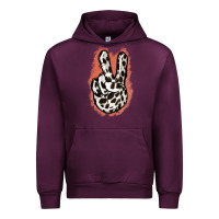 Mauve Wine Dalmatians Skin Peace Sign Urban Hoodie - Jasminsmagicworld