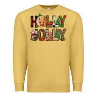 Antique Gold holly jolly Premium Sweatshirt - FaDigitalArtStudio