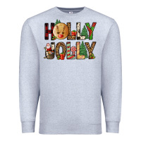 Heather Grey holly jolly Premium Sweatshirt - FaDigitalArtStudio