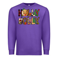 Purple holly jolly Premium Sweatshirt - FaDigitalArtStudio