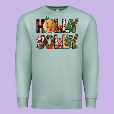 Holly Jolly Premium Sweatshirt Designed By Fadigitalartstudio