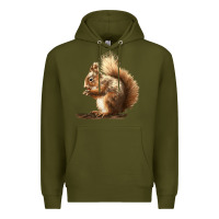 Army Green Squirrels Premium Hoodie - LillyAllenDesigns