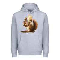 Heather Grey Squirrels Premium Hoodie - LillyAllenDesigns